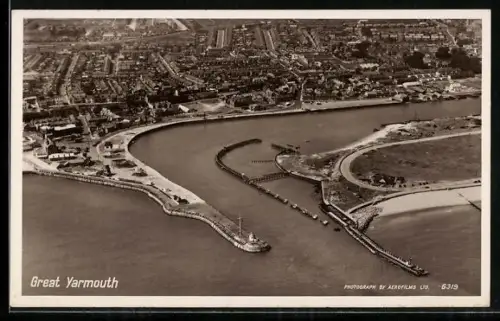 AK Great Yarmouth, Teilansicht, Fliegeraufnahme