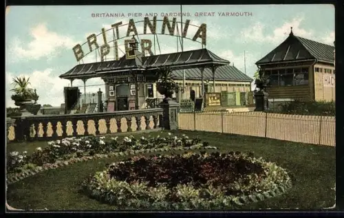 Künstler-AK Great Yarmouth, Britannia Pier and Gardens