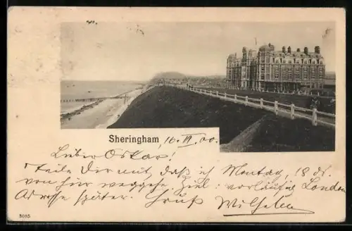 AK Sheringham, Panorama mit Schloss