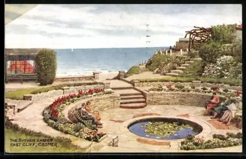 Künstler-AK Cromer, East Cliff, The sunken garden