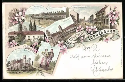 Lithographie Breclava, Trida Frant Josefa, Nadrazi, Zamecke nadvori, Okrecni soud