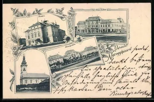 AK Nyiregyhaza, Szinház, Krorna Szalloda, Ag. Ev. Templom