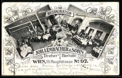 AK Wien, Restaurant Drehers Bierhalle, Inh. Joh. Lembacher & Sohn, Hauptstrasse 97