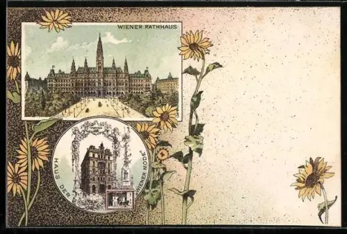 Lithographie Wien, Rathaus, Haus der Wiener Mode