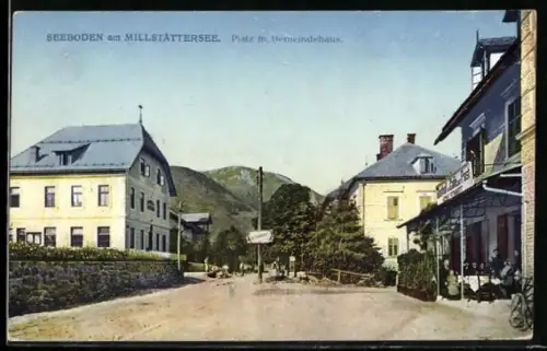 AK Seeboden am Millstättersee, Platz mit Gemeindehaus