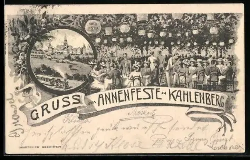 AK Kahlenberg, Annenfest mit Festzelt und Besuchern