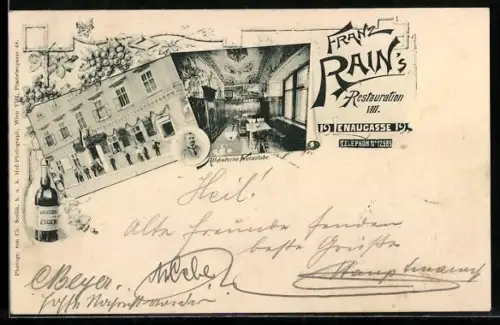 AK Wien, Franz Rain`s Restaurant, Enaugasse 19