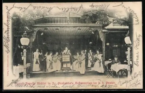AK Wien, Damenkapelle Richter, Prohaska`s Restaurant im k. k. Prater