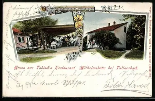 AK Tullnerbach, Tobisch`s Restaurant Wilhelmshöhe, Terrasse und Aussenansicht