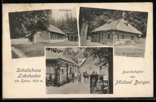 AK Reichenau /Rax, Lakaboden am Gahns, Schutzhaus, Restaurant und Wohnhaus, Schlafhaus, Bewirtschaftet v. Michael Burger