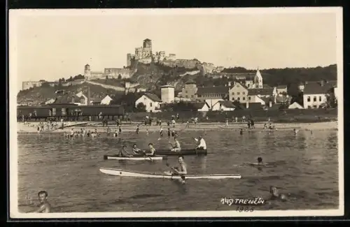 AK Trencin, Ortsansicht mit Strandleben