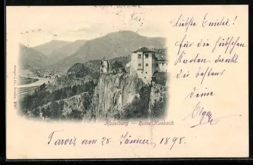 AK Oberau-Haslach, Haselburg, Ruine Kuebach