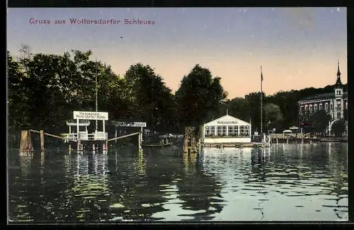 AK Woltersdorf / Mark, Woltersdorfer Schleuse und Restaurant Woltersdorfer-Mühle