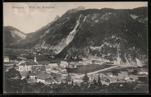 AK Scharnitz, Totalansicht mit Arnspitze