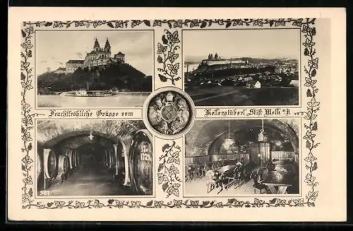 AK Melk, Ortsansicht, Kellerstüberl Stift Melk