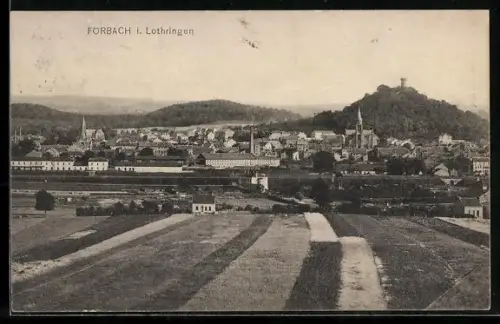 AK Forbach, Totalansicht aus der Vogelschau