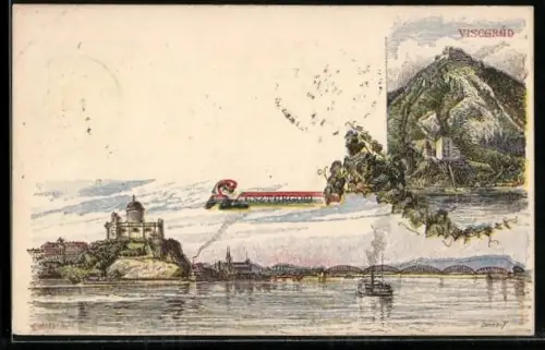 Lithographie Esztergom, Panorama & Visegrad