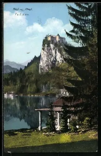 AK Bled / Veldes, Blick auf das Schloss