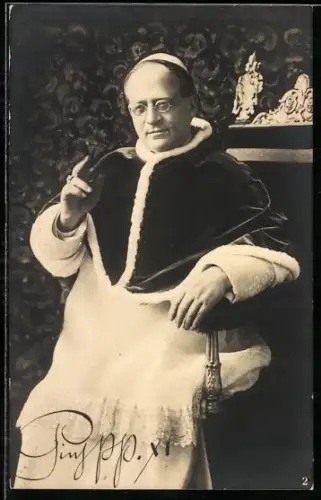 AK Papst Pius XI. beim Segen