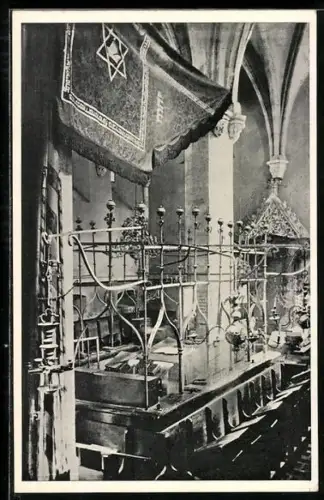 AK Prag / Praha, Staronová synagoga: Vnitrek, Altneusynagoge: Innere Ansicht