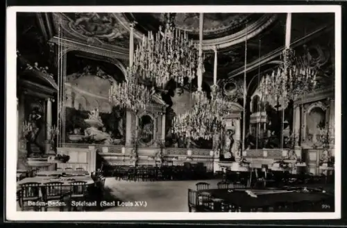 AK Baden-Baden, Spielsaal, Saal Louis XV., Innenansicht