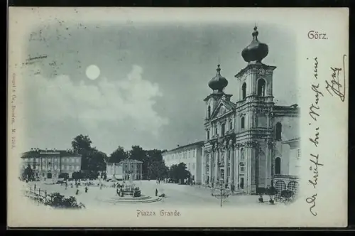 Mondschein-AK Görz, Piazza Grande