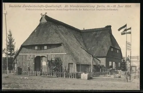 AK Berlin, 20. Wanderausstellung der DLG 1906, Niedersächsisches Bauernhaus