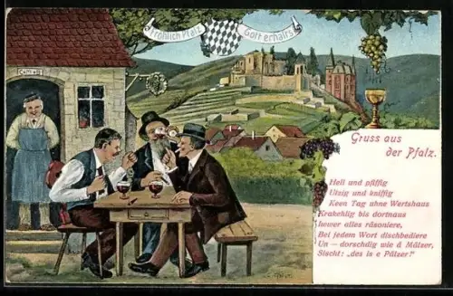 AK Männer bei einer Weinverkostung