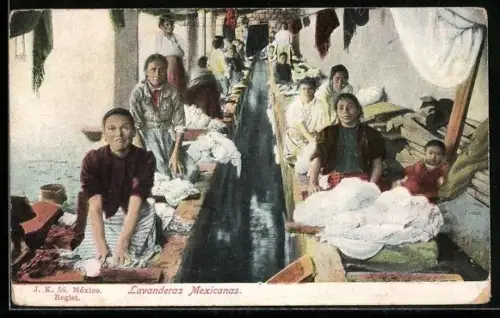 AK Mexikanische Waschfrauen bei der Arbeit