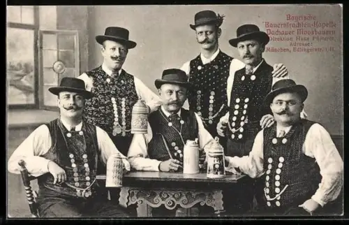 AK Bayerische Bauerntrachten Kapelle Dachauer Moosbauern