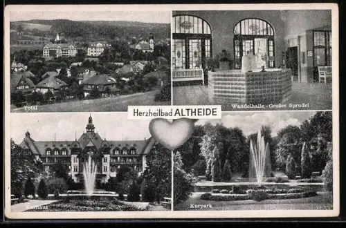 AK Altheide, Wandelhalle, Kurpark, Kurhaus und Totalansicht