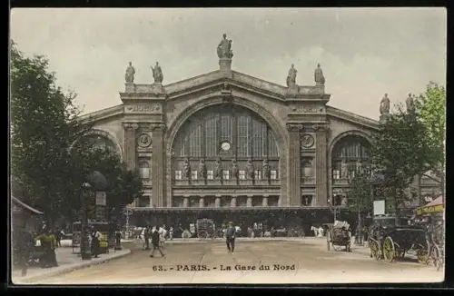 AK Paris, La Gare du Nord, Nordbahnhof