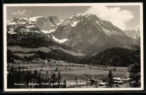 AK Blaiken-Scheffau, Blick gegen den Wilden Kaiser