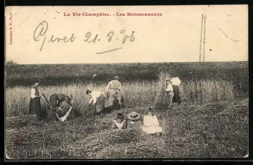 AK La Vie Champetre, Les Moissonneurs, Erntearbeiter auf dem Feld