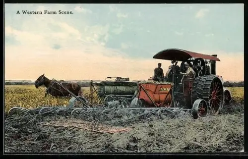 AK A Western Farm Scene, Reeves-Traktor