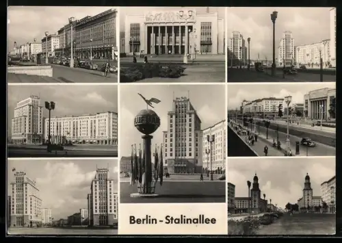 AK Berlin, Verschiedene Motive aus der Stalinallee