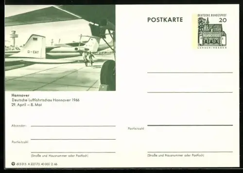 AK Hannover, Deutsche Luftfahrtschau 1966, Flugzeug