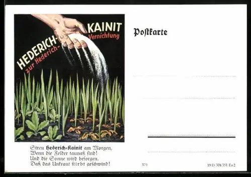 AK Reklame, Hederich Kainit, Unkrautvernichtungsmittel