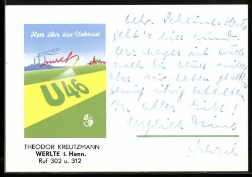 AK Reklame für BASF - Fabrik und Ort