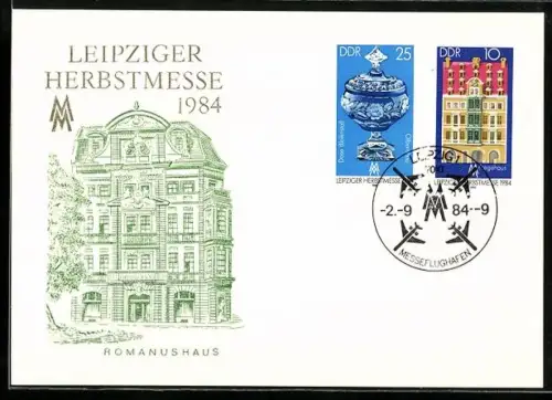 Künstler-AK Leipzig, Leipziger Herbstmesse 1984, Romanushaus