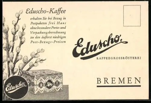 AK Eduscho-Kaffee, Kästchen mit Weidenkäztchenästen