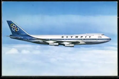 AK Flugzeug Boeing 747-200 B Jumbo Jet der Olympic Airways über den Wolken