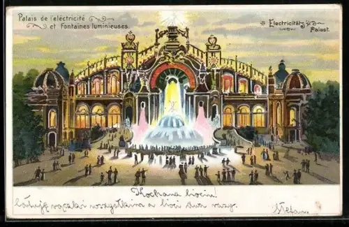 Lithographie Paris, Exposition universelle de 1900, Electricitätspalast
