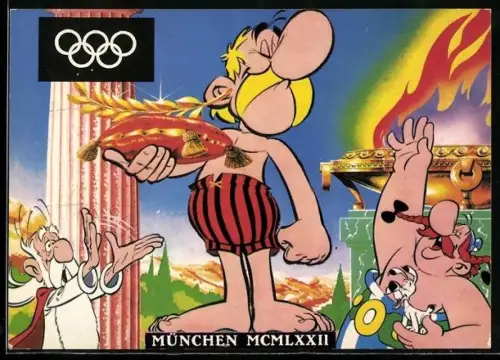 Künstler-AK Asterix der Olympiasieger, Comic