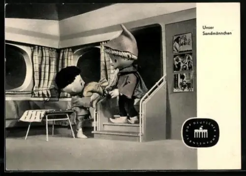 AK Junge mit einem Sack u. der Sandmann