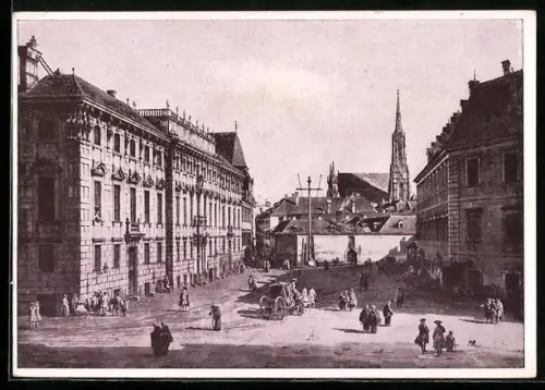 AK Alt-Wien, Lobkowitzplatz mit Pferdefuhrwerk