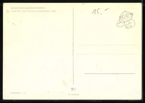 AK Mainzelmännchen als Cowboy