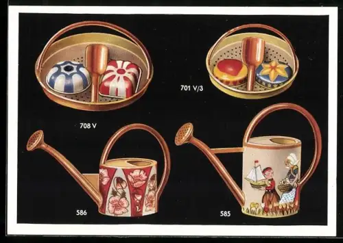 AK Blechspielzeug, Gieskannen und Backformen