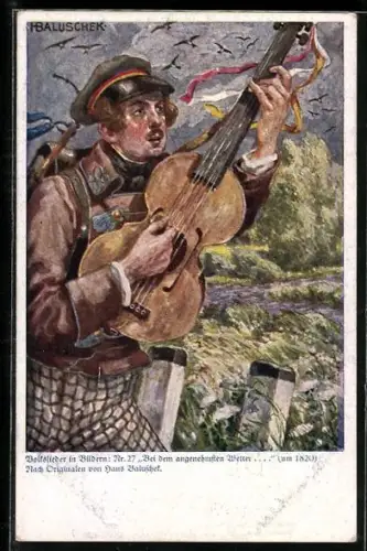 Künstler-AK Hans Baluschek: Bei dem angenehmen Wetter..., Wandervogel