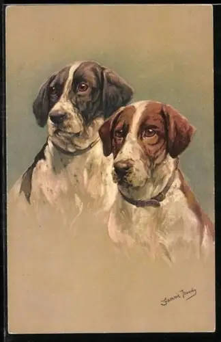 Künstler-AK Fannie Moody: Zwei Jagdhunde